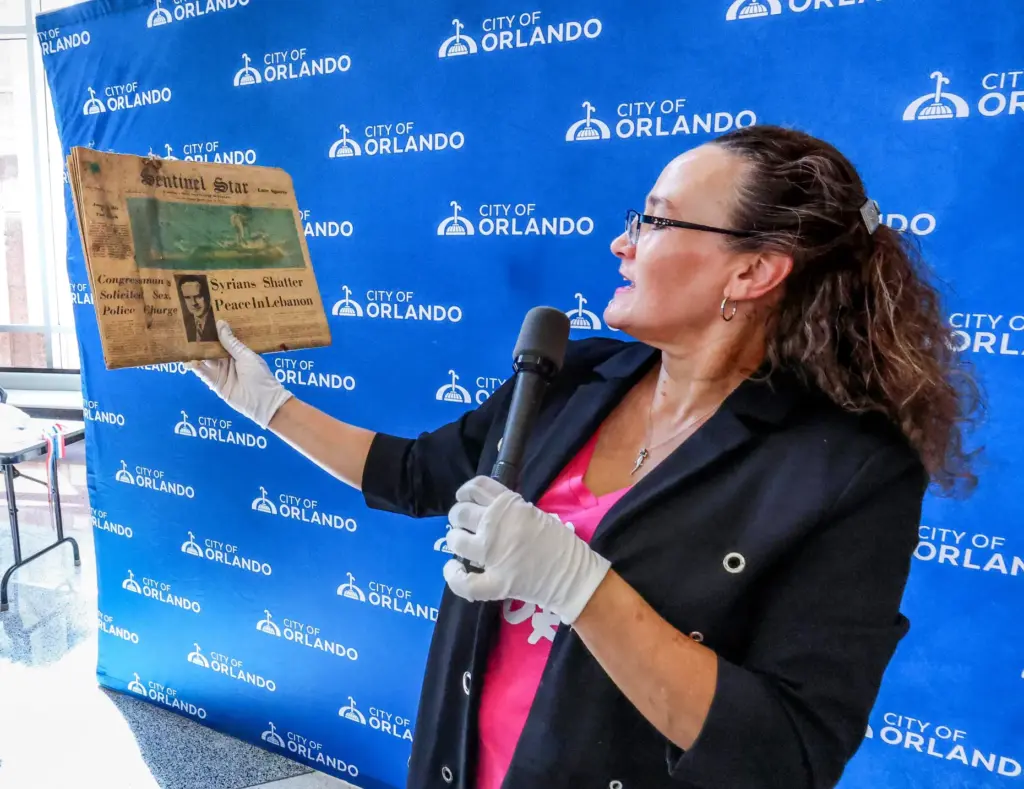 RETRO REVEAL â The City of Orlandoâs Tara Russakov holds...