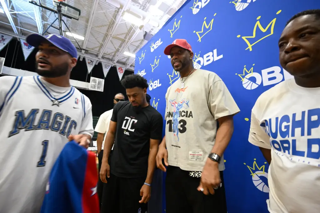 Ones Basketball League owners Quinn Cook, Tracy McGrady, second from...