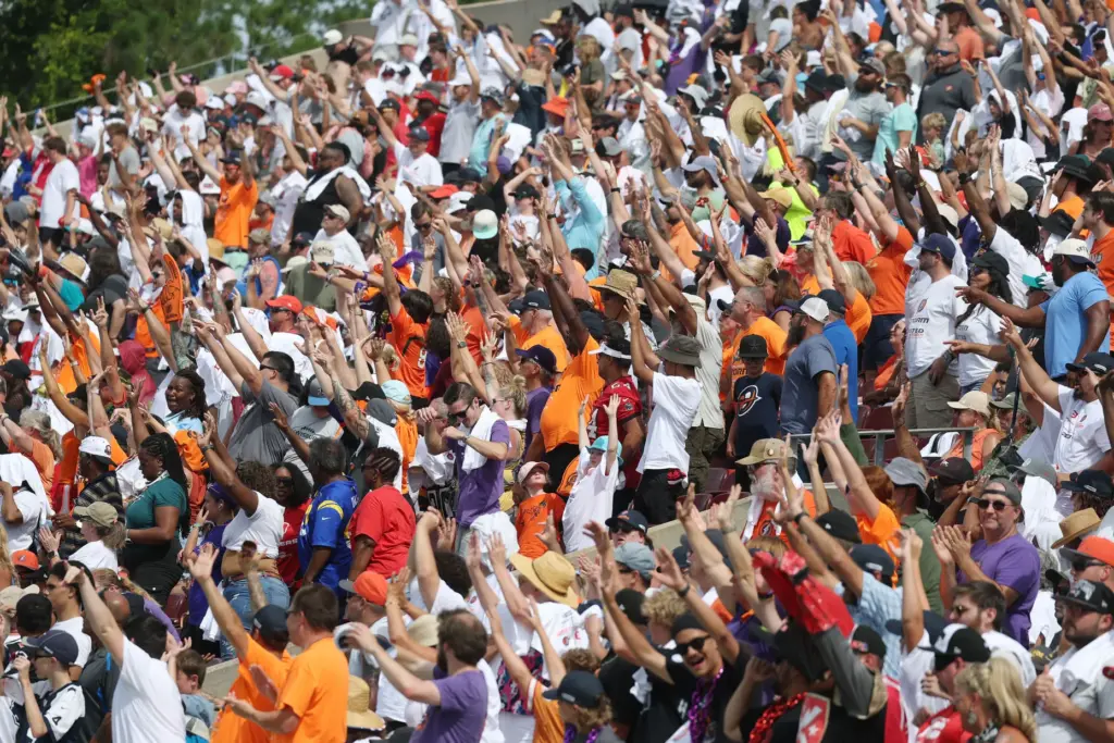 Fans cheer during the Orlando Storm versus the DC Defenders...
