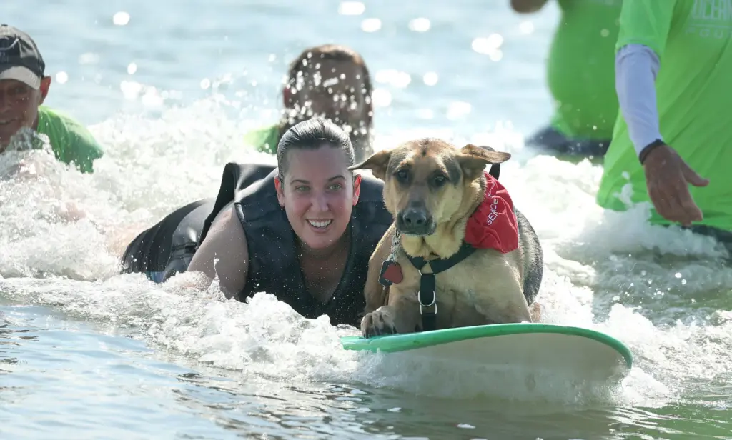 Veteran Virginia White and her dog 