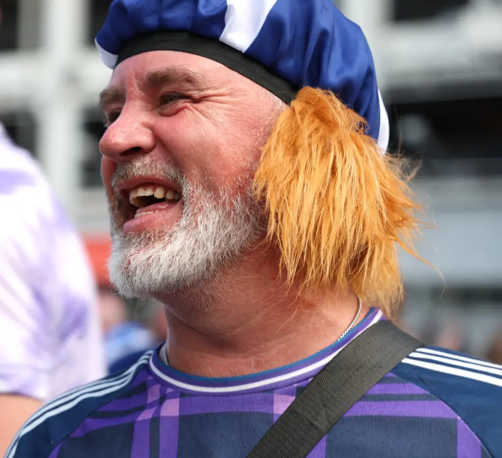 World Cup fans participate in the Scotland Tartan Army march...
