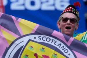 Scotland fans brave the heat and humidity to support their team at the World Cup against Brazil