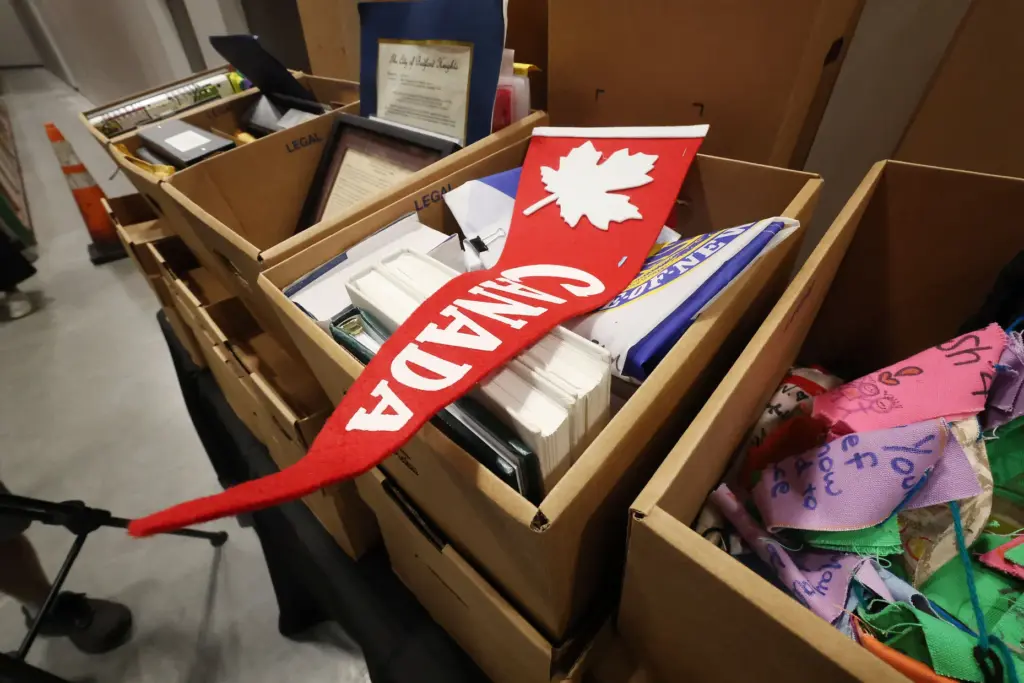 Many boxes from all over the world are among artifacts...