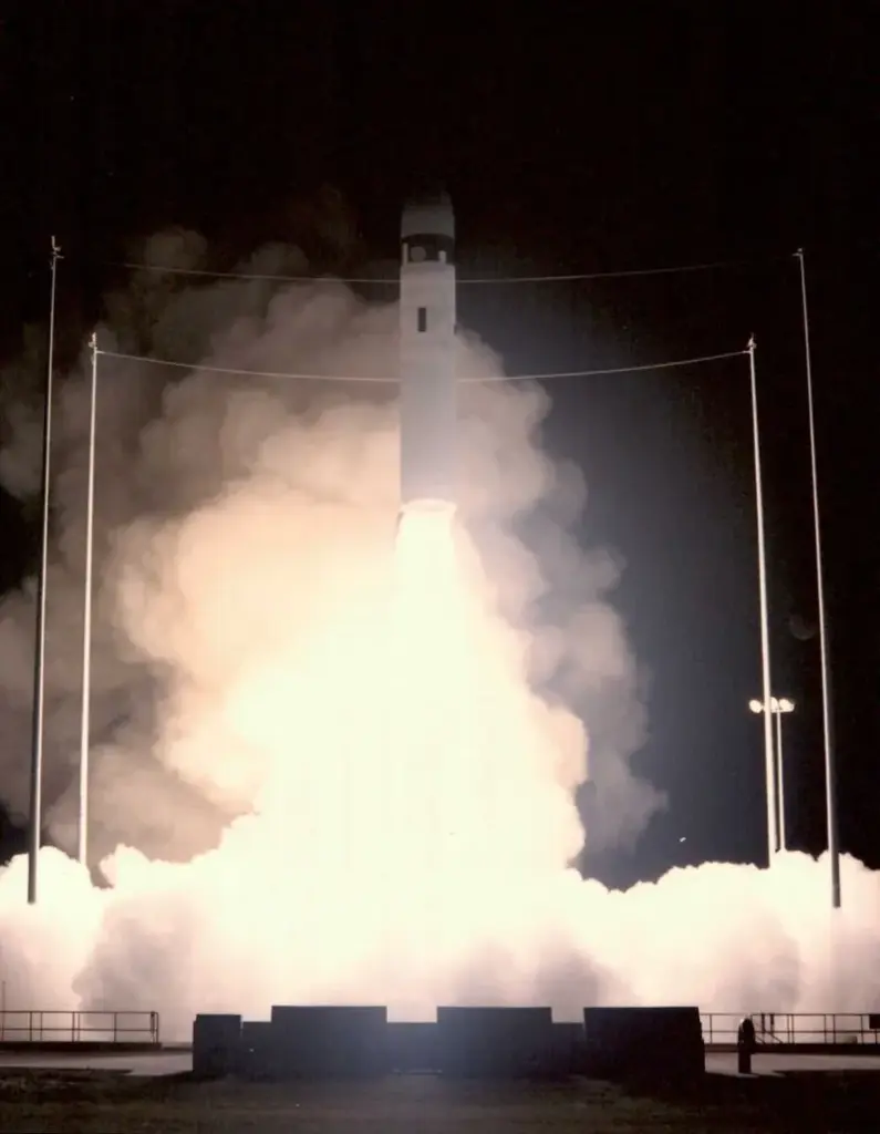 The U.S. Navy launched a developmental flight test model of...