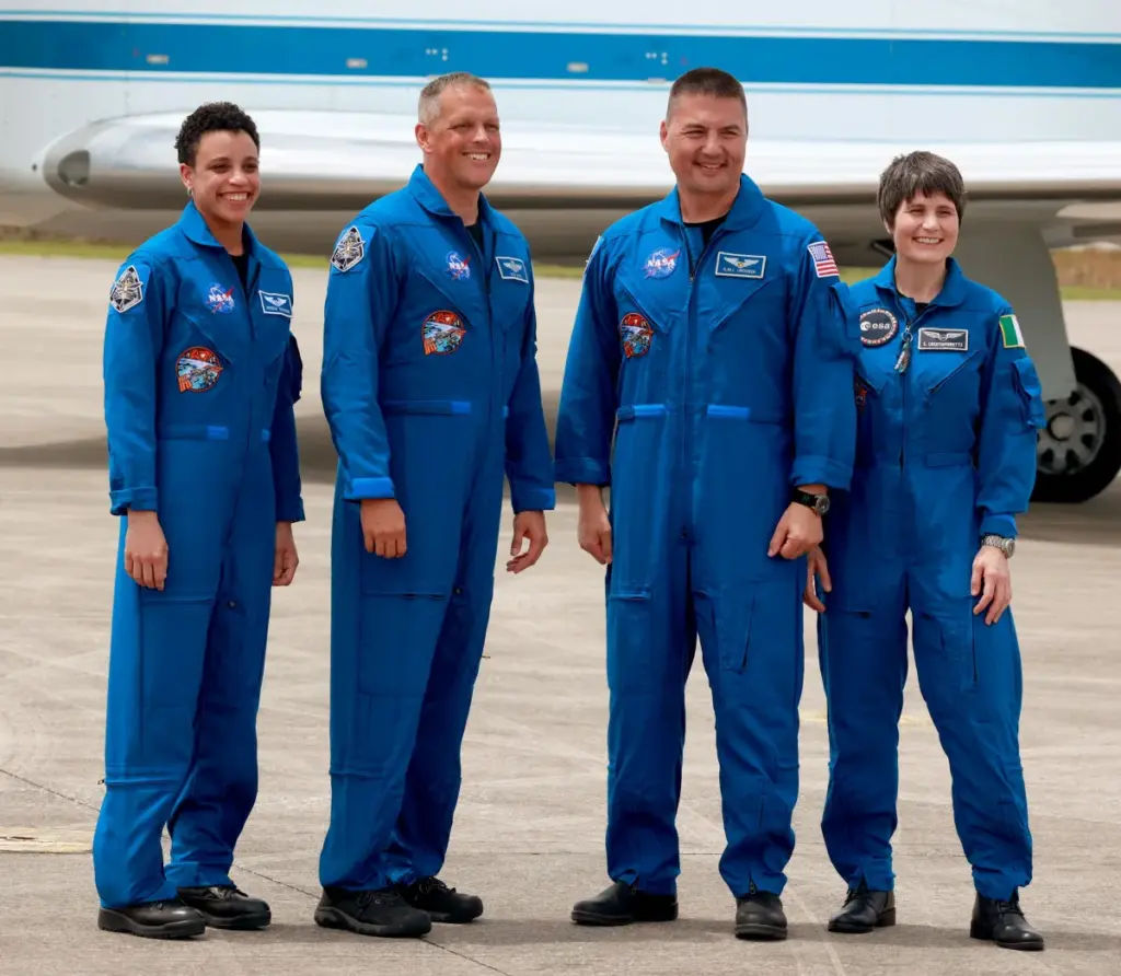 SpaceX Crew-4 astronauts arrive at Kennedy Space Center, Monday, April...