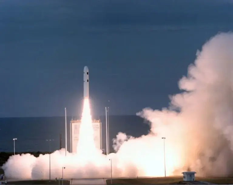 The U.S. Navy launched a developmental flight test model of...