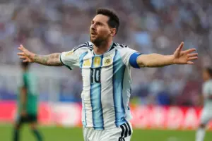 Lionel Messi ties men’s World Cup goals record with a hat trick