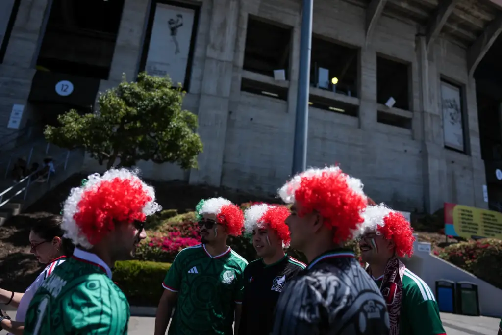 Fans arrive at a fan festival at the Los Angeles...