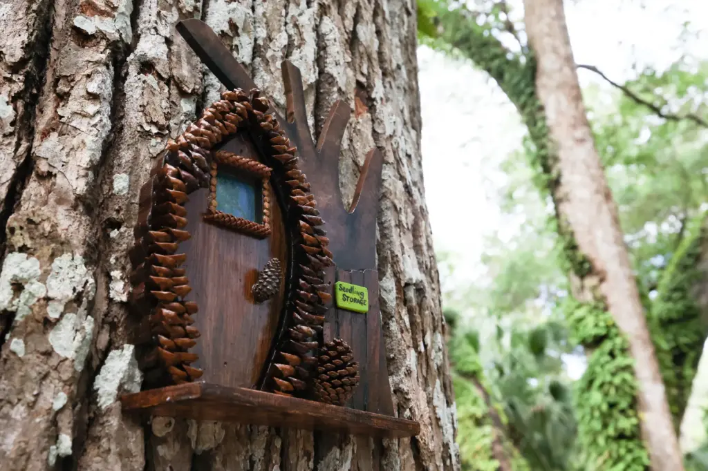 Forest fairy Arden's pinecone door at the Fairy Door Exhibit...