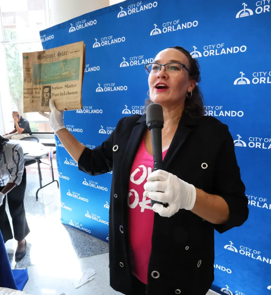 RETRO REVEAL â The City of Orlandoâs Tara Russakov holds...