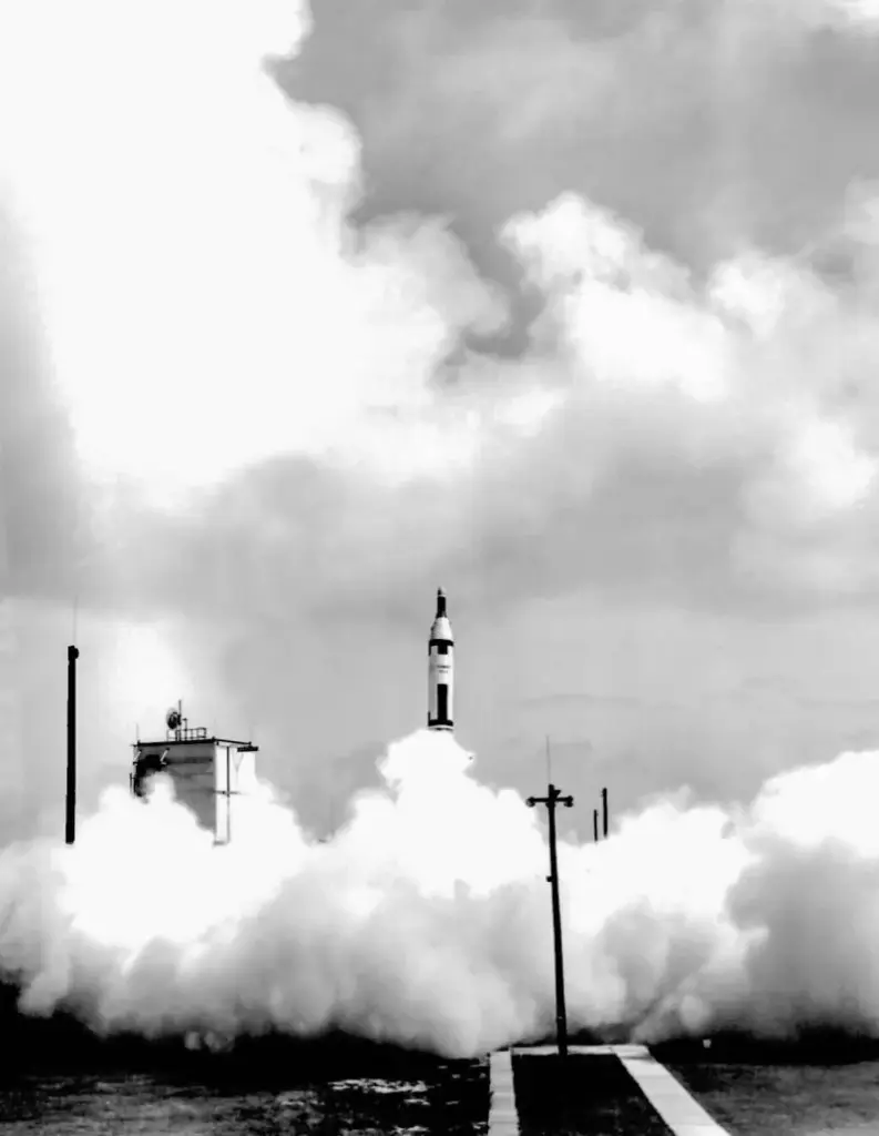 The U.S. Navy launched the Polaris AX-14 from Pad 25A...