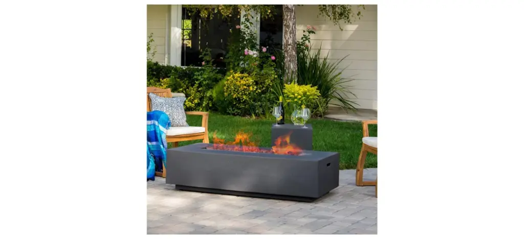 Orren Ellis Belle Concrete Propane Outdoor Fire Pit Table