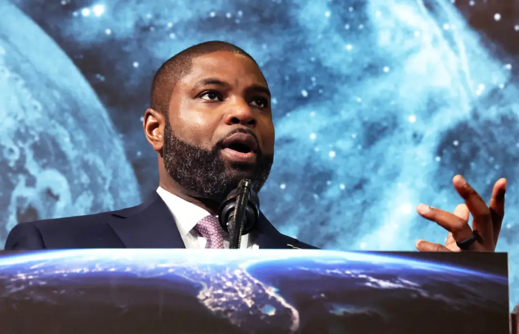 Florida Republican gubernatorial candidate U.S. Rep. Byron Donalds delivers remarks...