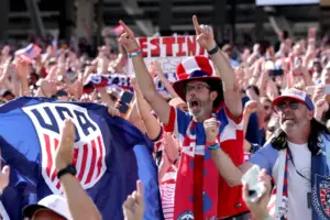 At US World Cup match, American pride wears many flags