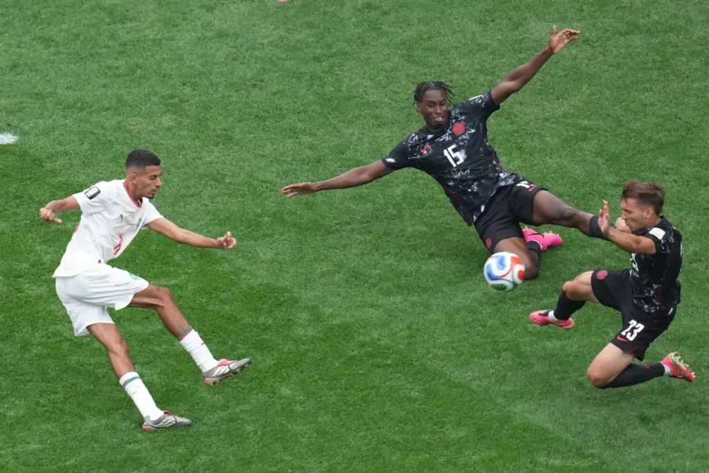 Morocco's Azzedine Ounahi scores against Canada.
