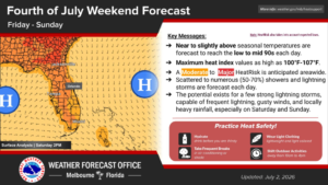 Showers, thunderstorms and a look ahead to the holiday weekend forecast
