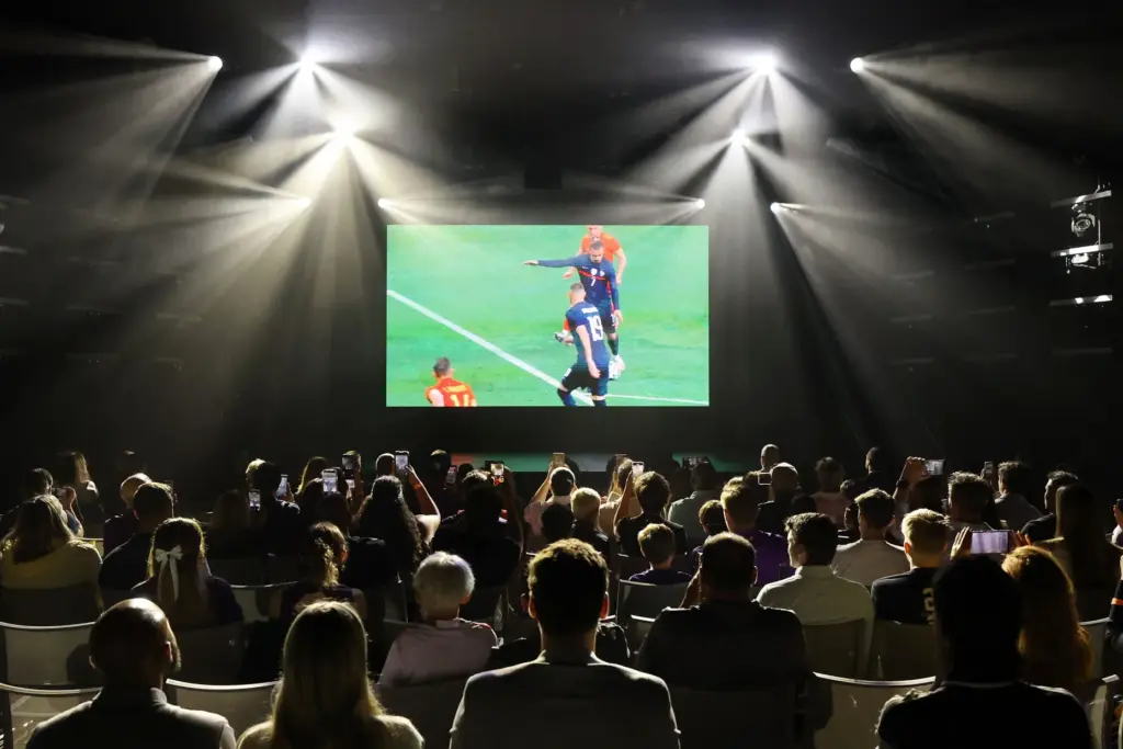 Antoine Griezmann is introduced as the newest player on the...
