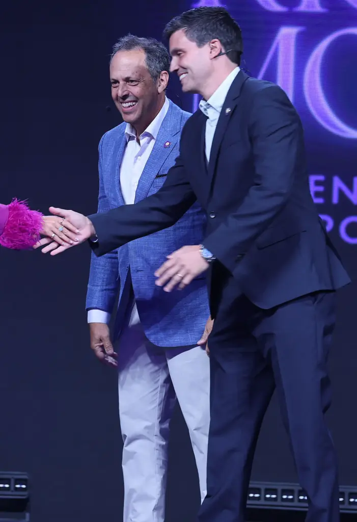 Orlando City Soccer owner Mark Wilf, left, and Orlando City...