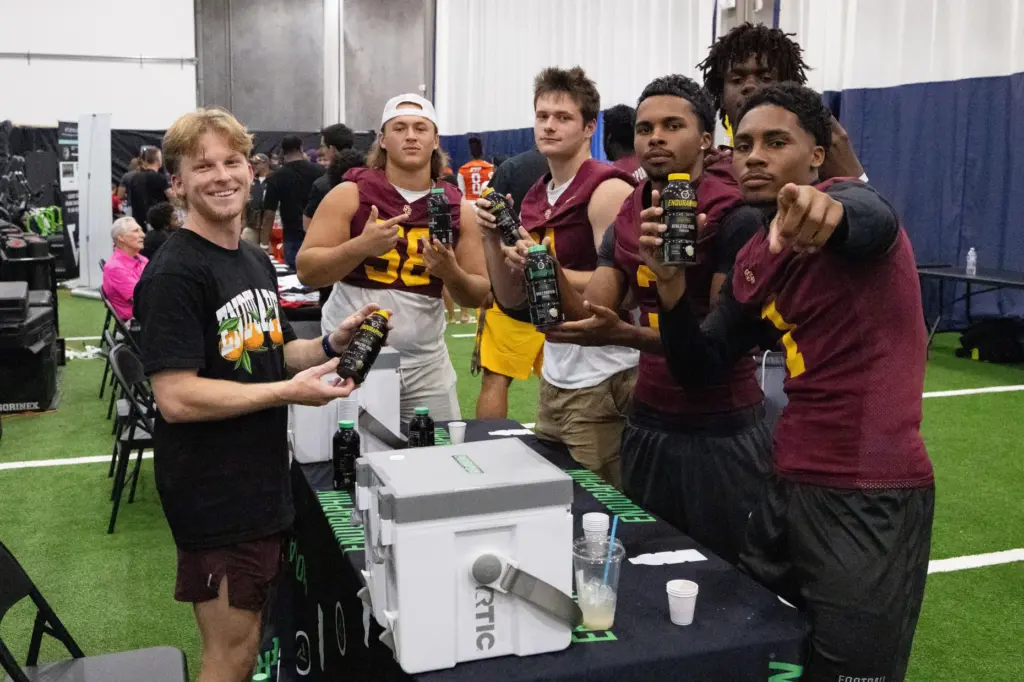 Players from St. Cloud High School pose for a photo...