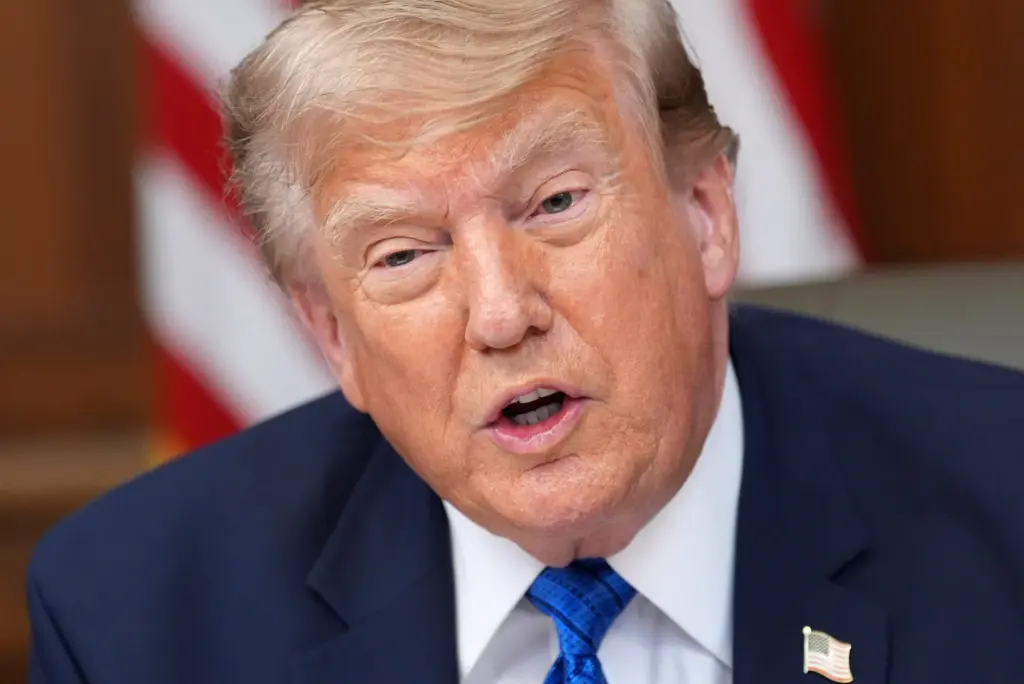 President Donald Trump speaks during a Cabinet meeting.