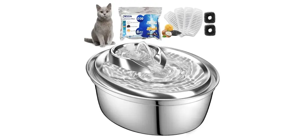 ORSDA Stainless Steel Pet Water Fountain