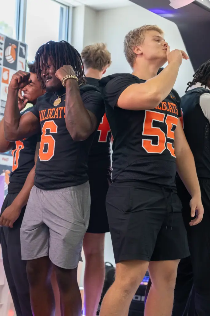 Players from Winter Park High School pose for a 360...