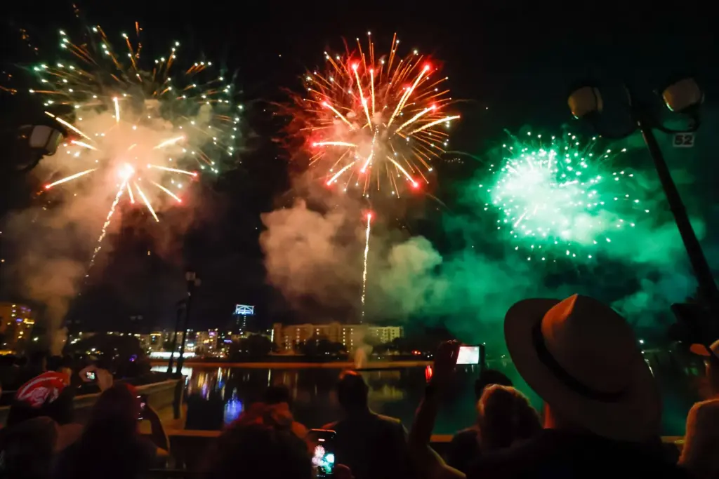 Red, Hot and Boom fireworks light up the sky over...