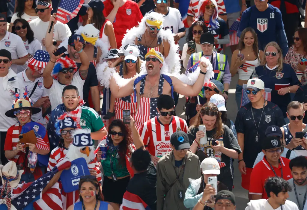 United States fans enter the stadium before the United States...
