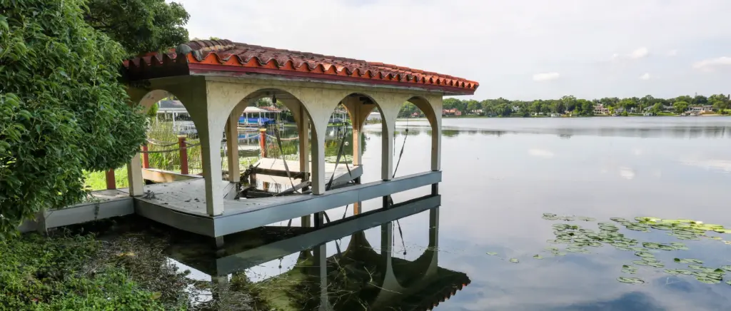 The boathouse on Lake Osceola at Merrywood, the 7,300-square-foot, 3.7-acre...