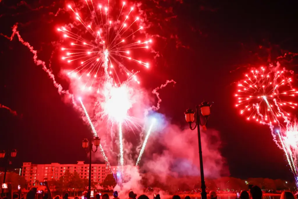 Red, Hot and Boom fireworks light up the sky over...