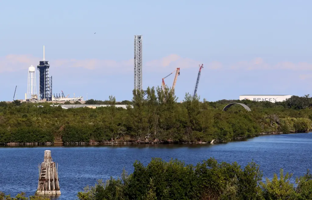 SpaceX continues construction on its Starship and Super Heavy tower...