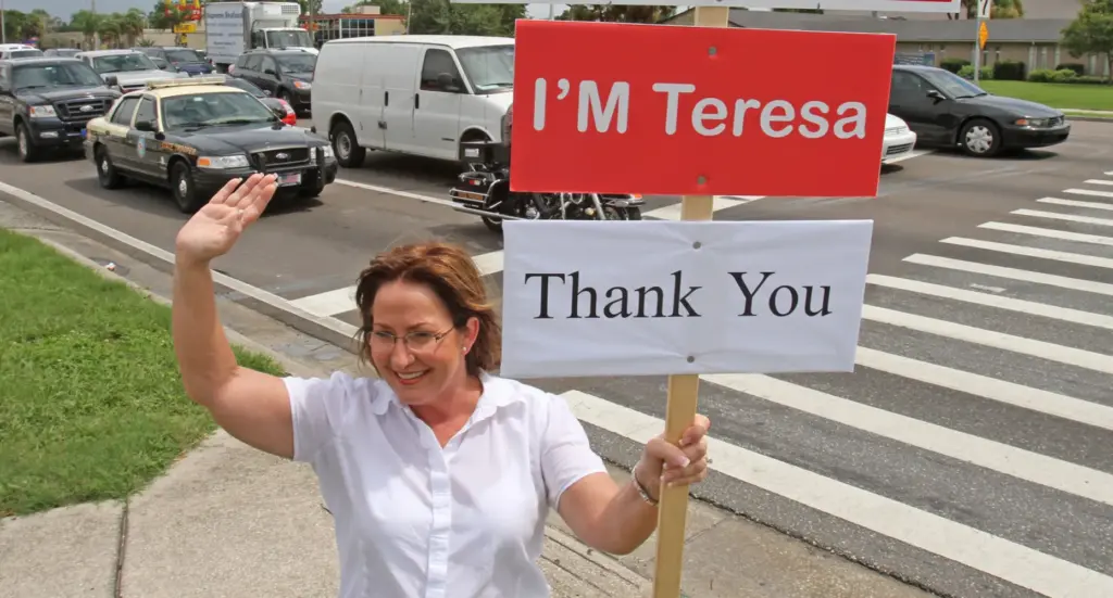 Teresa Jacobs say's thank you to motorists Aug. 25, 2010...
