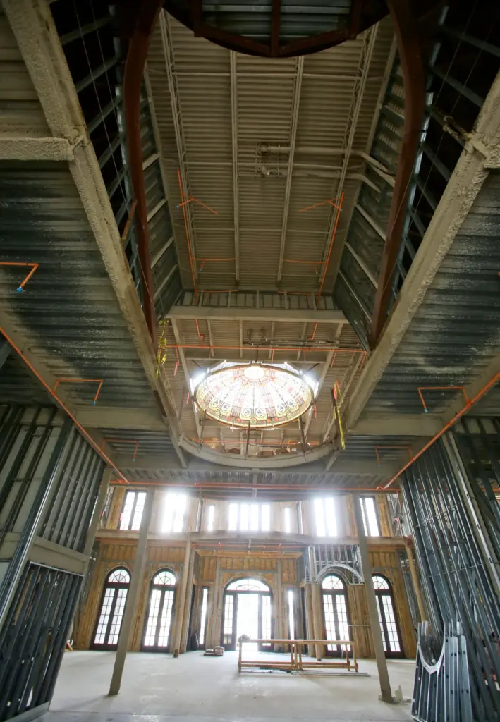 An interior view of the ballroom of the Versailles mansion...