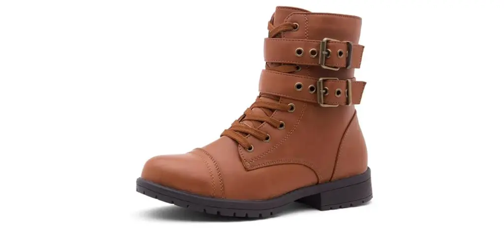 Herstyle Florence2 Women's Combat Booties Mid-Calf Boots Ankle Lace up Military Shoes