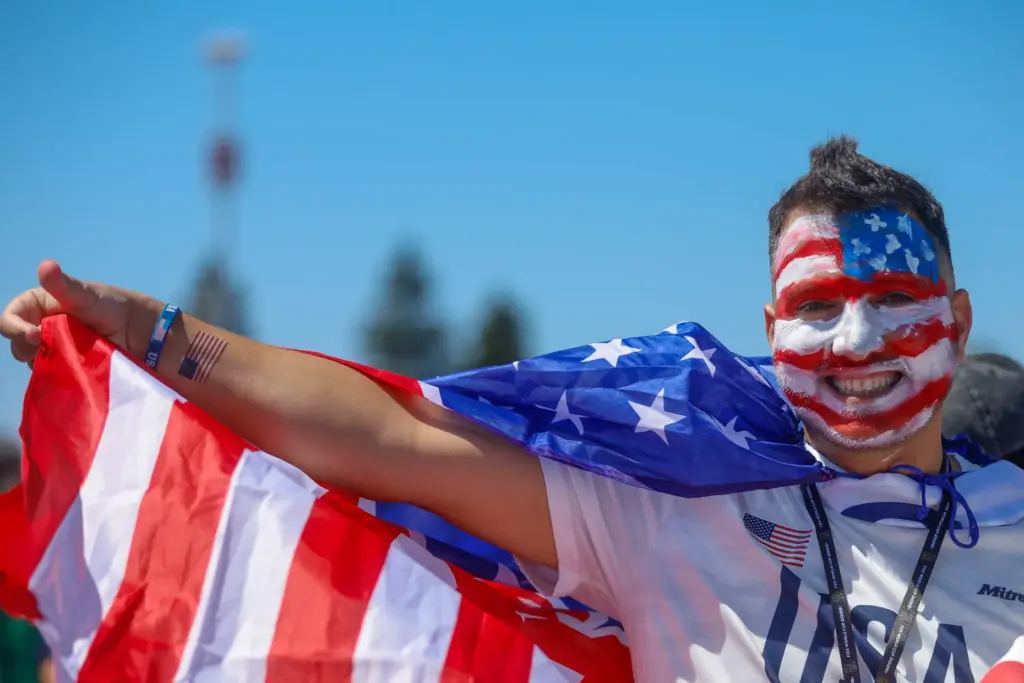 Ziad Jaber, of Sacramento, painted his face for a FIFA...
