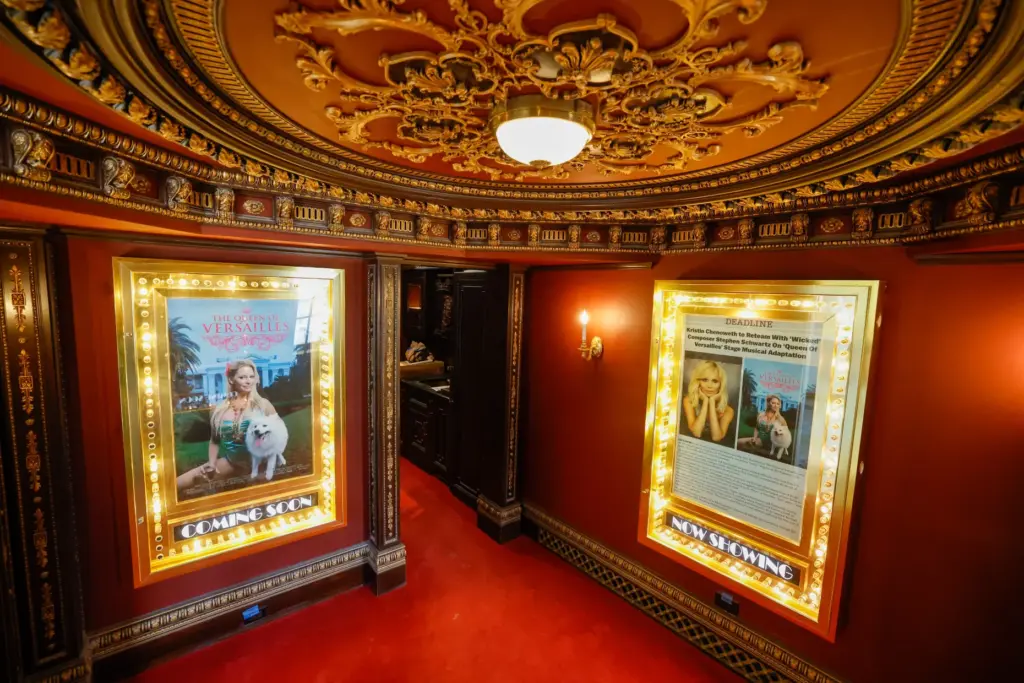 Framed media archives, including a poster for 
