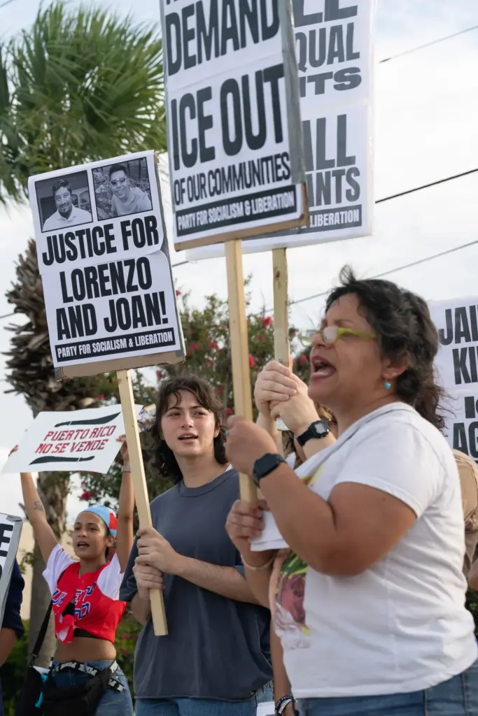 Protesters gather in Orlando for the Stop Ice Terror National...
