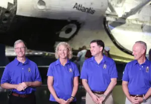 Final space shuttle crew reunites at Kennedy Space Center 15 years after launch