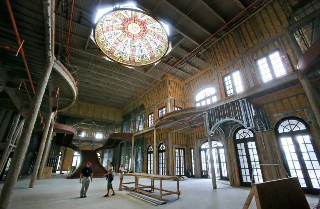 An interior view of the ballroom of the Versailles mansion...