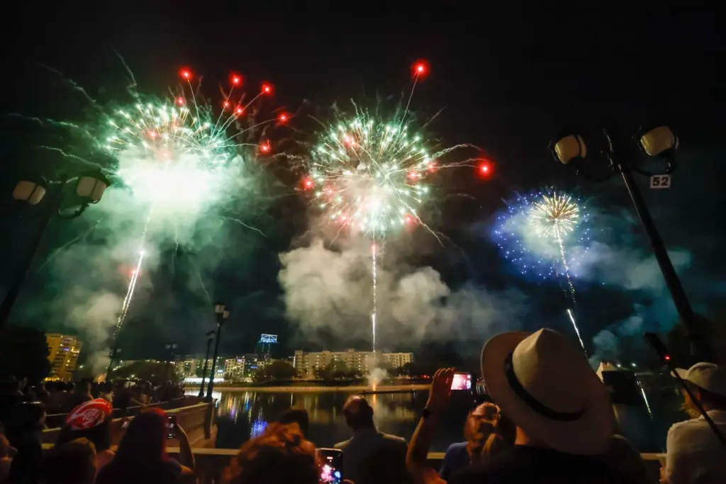 Red, Hot and Boom fireworks light up the sky over...