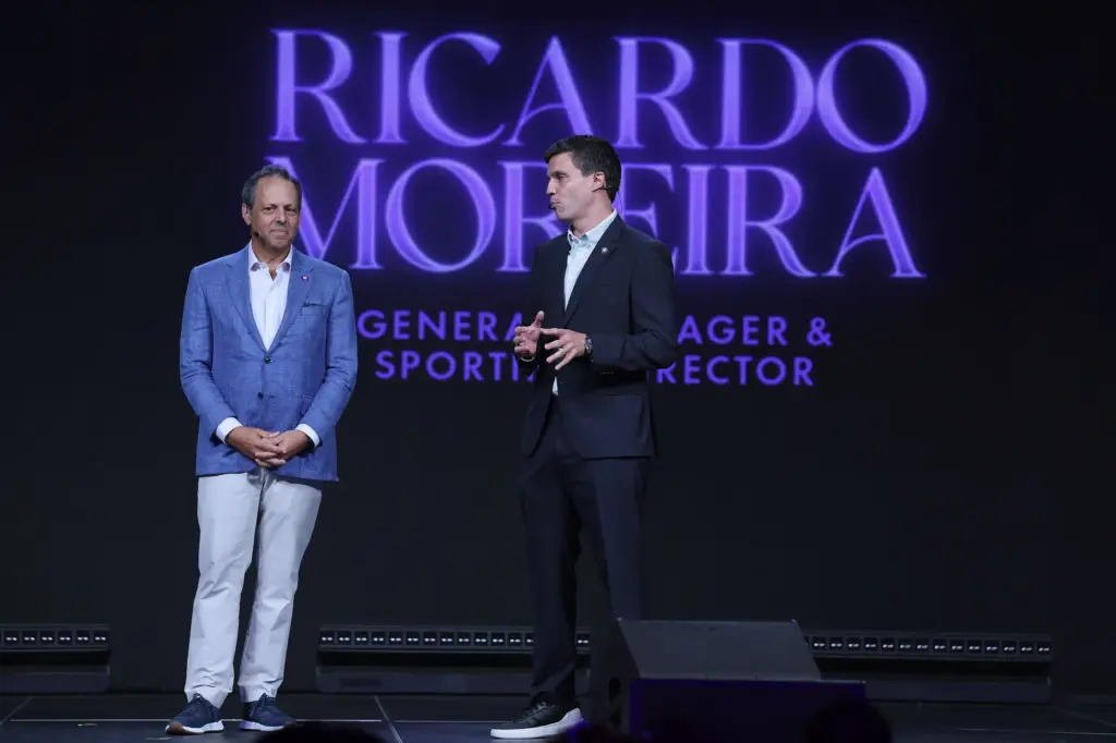 Orlando City Soccer owner Mark Wilf, left, and Orlando City...