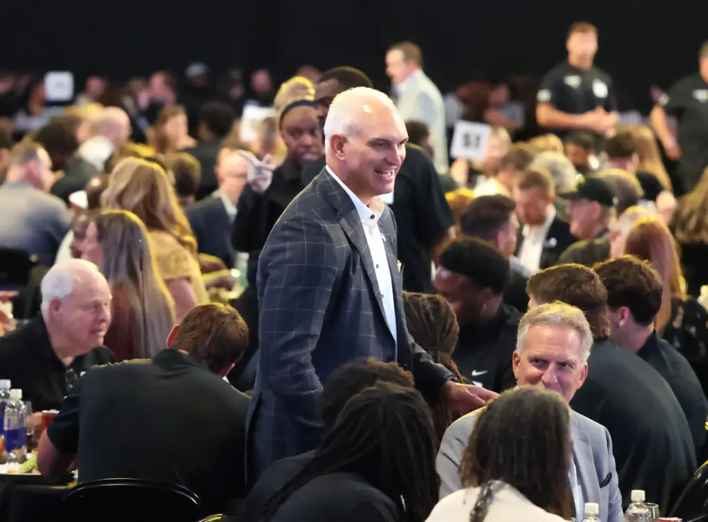 University of Central Florida Athletic Director Terry Mohajir meets and...