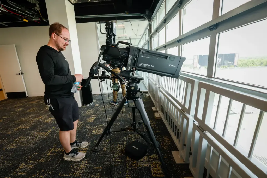 A modernized space for game-day production needs in the Roth...