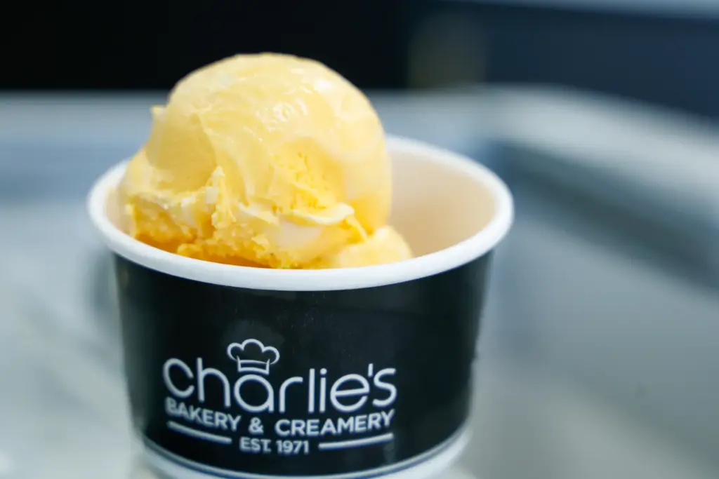 Orange County Creamsicle, an orange-flavored ice cream swirled together with...