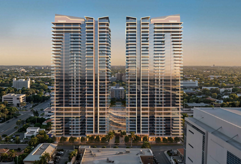 Rendering shows a proposed Live Local project that could be built on the site of a closed Winn-Dixie store and a Crown liquor store on Cordova Road in Fort Lauderdale. (City of Fort Lauderdale/Courtesy)
