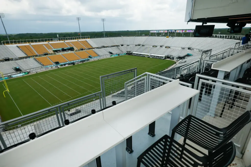 The outdoor view from the Apollo North Sky Suite at...