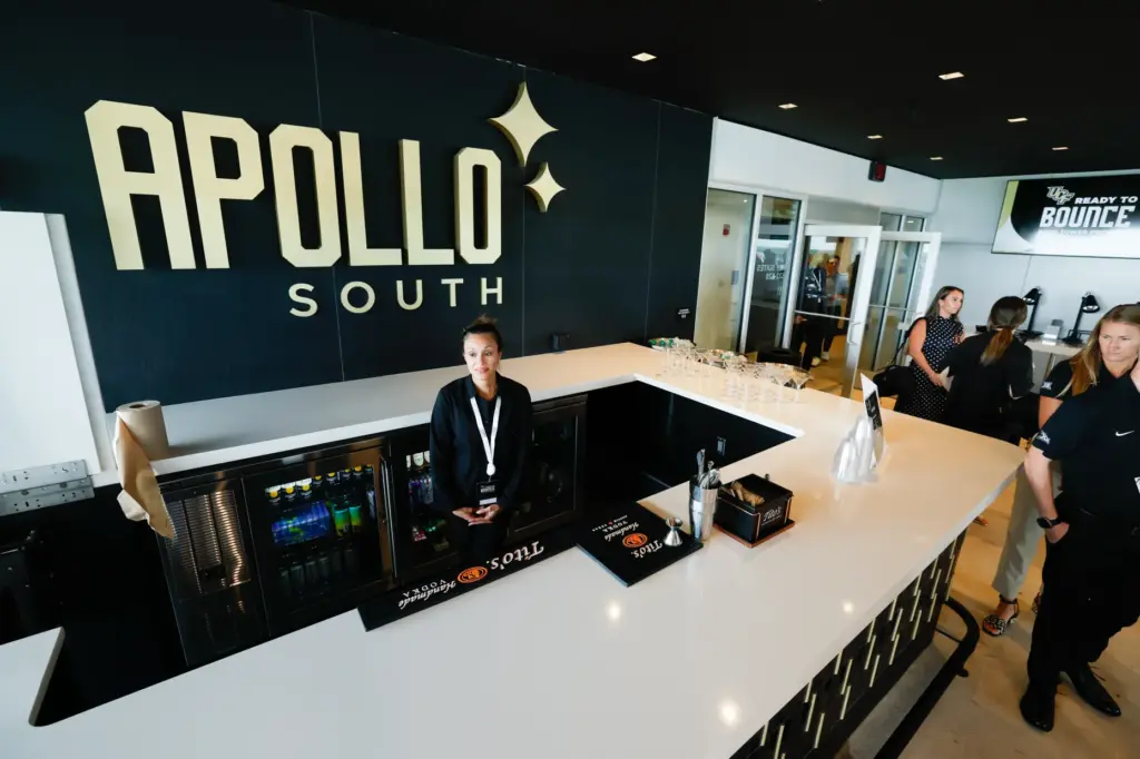 The bar at the Apollo South Sky Suite at the...