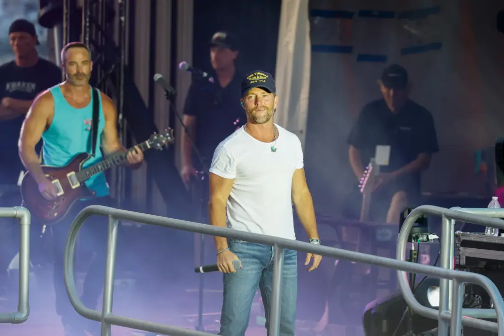 Singer-songwriter Chris Lane performs at Red, Hot and Boom at...