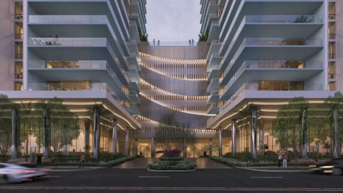 Rendering of a proposed Live Local project on the site...