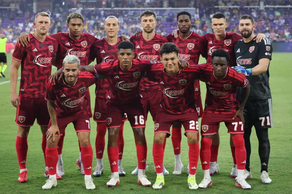 Orlando's starting 11 players are pictured before the Chicago Fire...